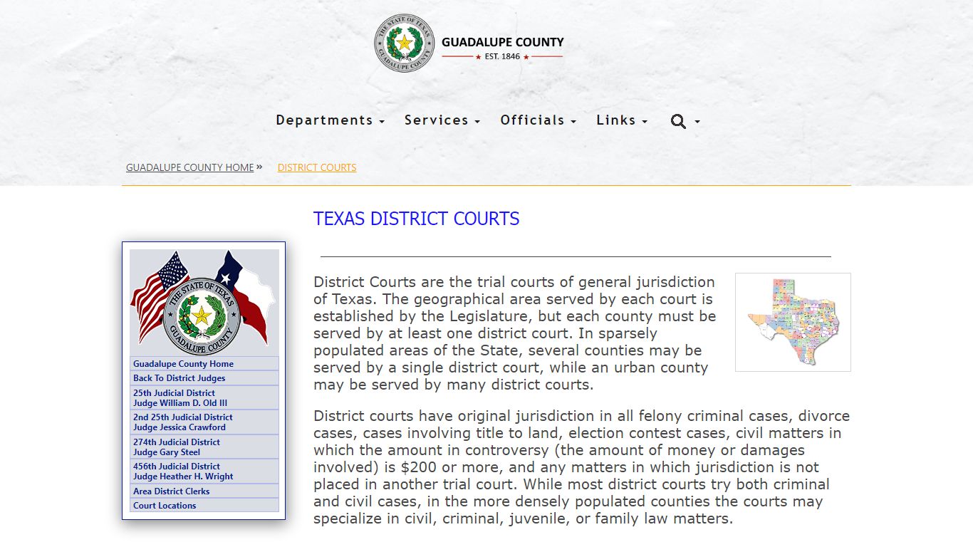 District Courts - Guadalupe County, Texas